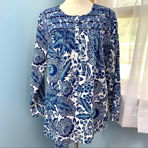 J. Crew Embroidered Floral Popover Top - Picture 8 of 8